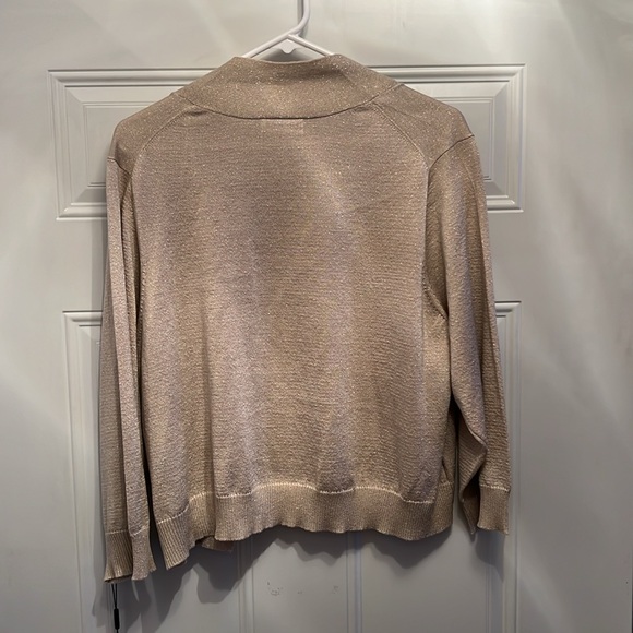 Calvin Klein Gold Cropped Open Front Cardigan Sweater Women's NWT Size 3X - Picture 4 of 4